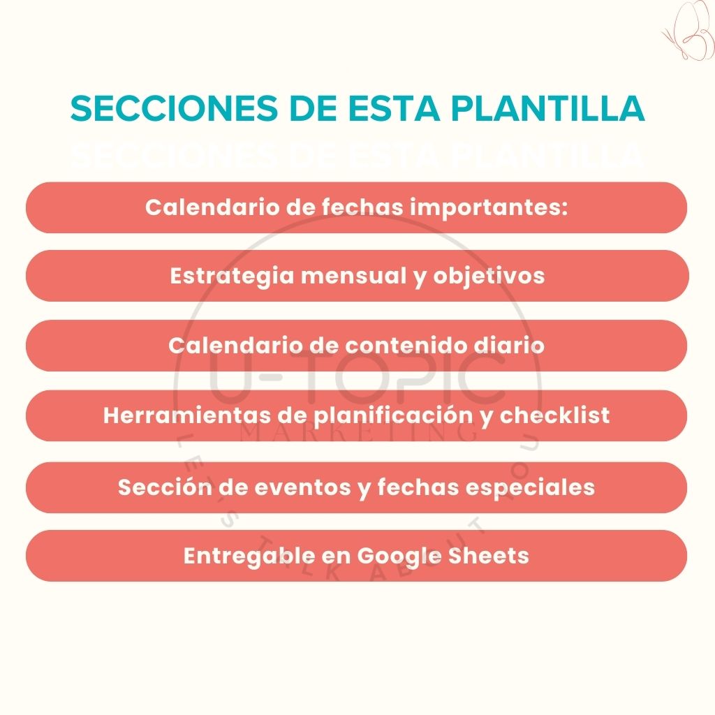 Planificador de Contenido en Redes Sociales, plantilla digital, productos digitales, content, creacion de contenido