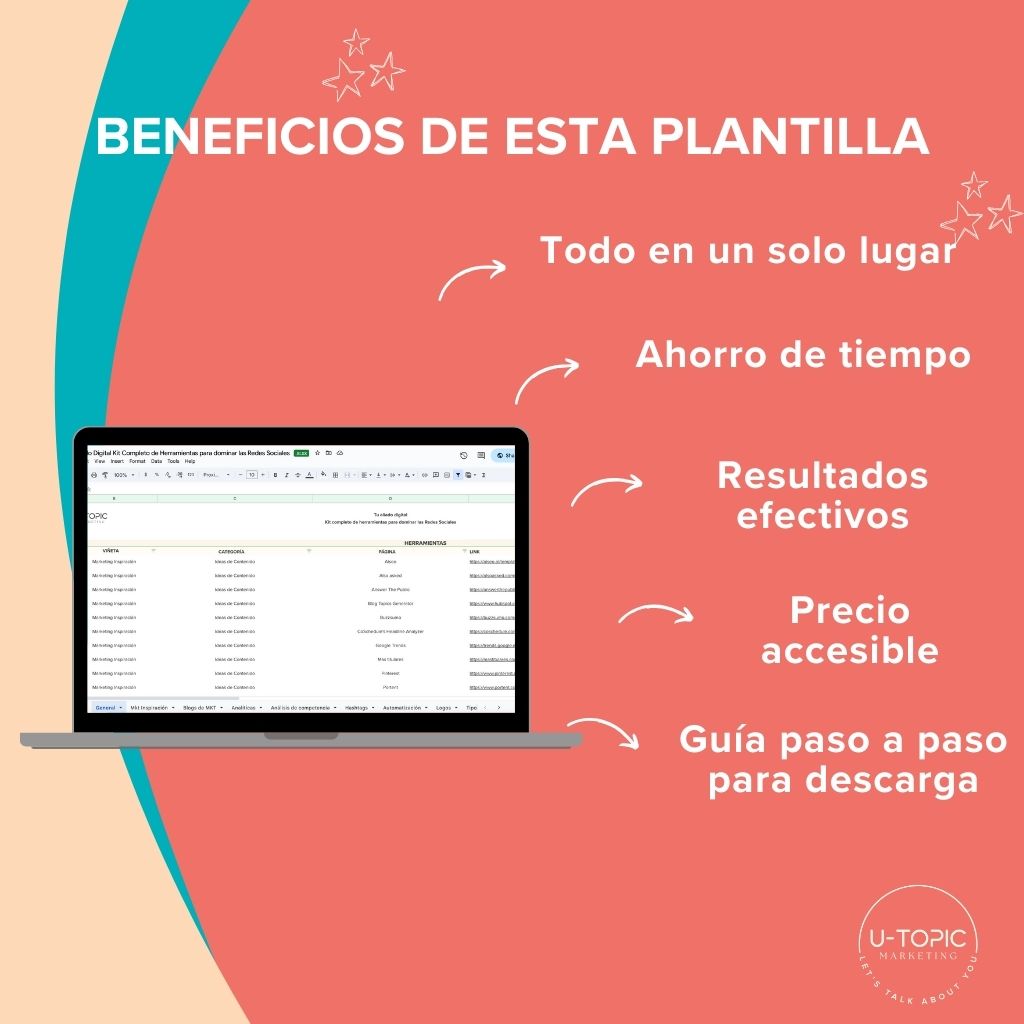 Kit de herramientas para dominar las redes sociales, plantillas digitales, template, productos digitales, redes sociales, social media, social media tools