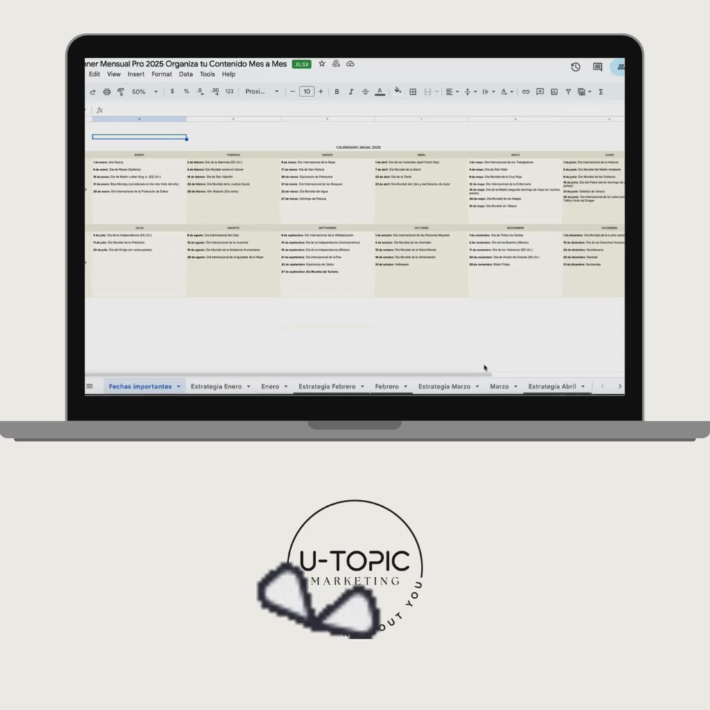 Planificador de Contenido en Redes Sociales, plantilla digital, productos digitales, content, creacion de contenido