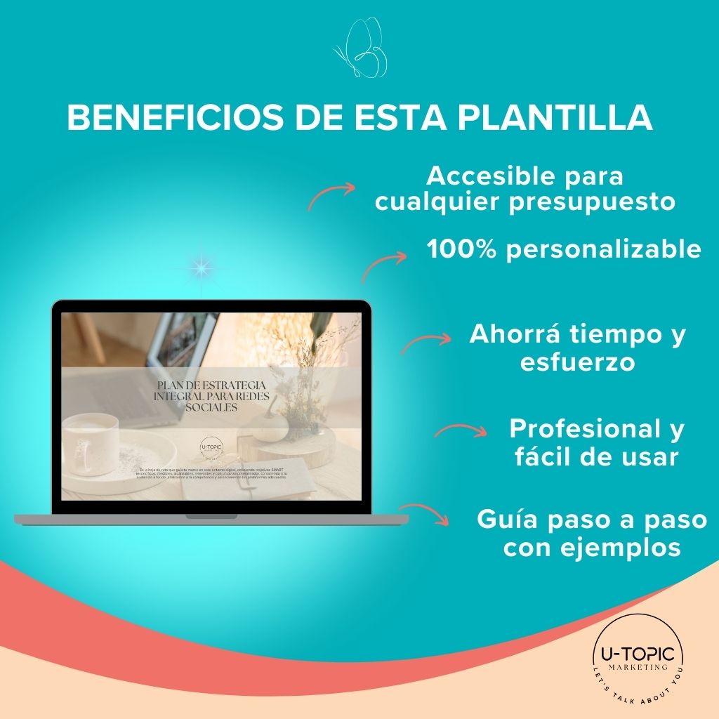 PLANTILLA ESTRATEGIA REDES SOCIALES, TEMPLATE, SOCIAL MEDIA, CONTENIDO